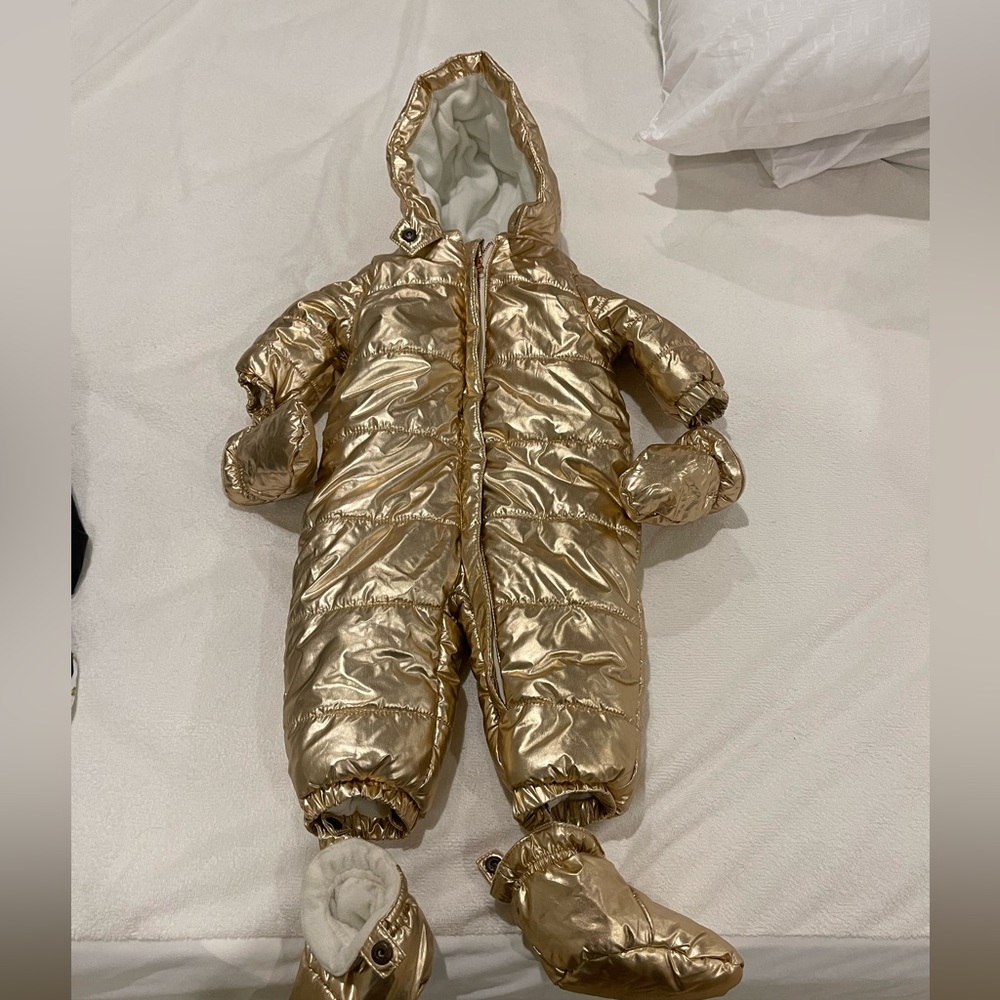Gymboree Baby Metallic Gold Snowsuit 3-6months